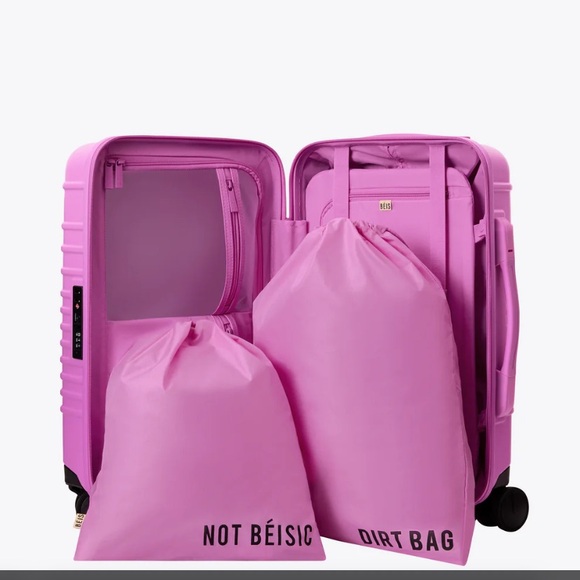BEIS GLOSSY BERRY small Carry-On roller Luggage 2 matching packing cube/ bags - Picture 6 of 6